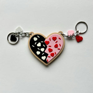 BFF Broken Heart Cookie Keychain