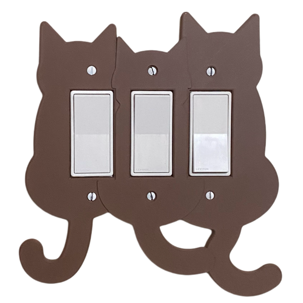 Cat Light Switch Cover (Triple)