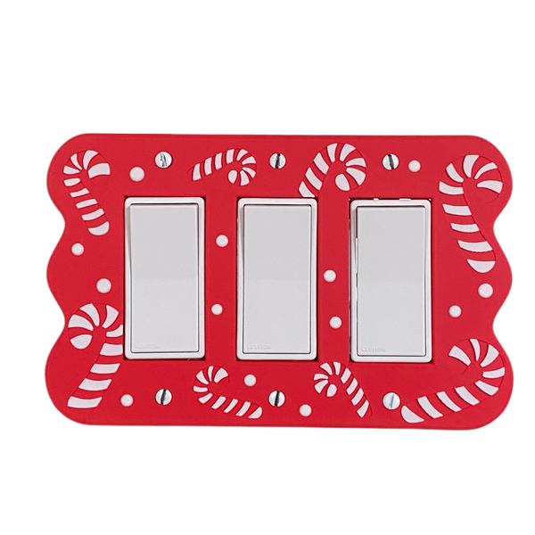 Candy Cane Light Switch Cover (Triple)
